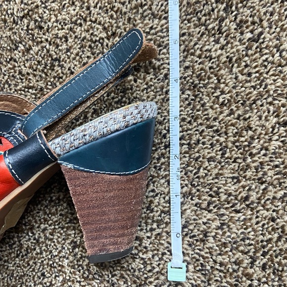 L'Artiste Belen Spring Step Floral Leather Slingback Sandal Heel US 40 - Picture 8 of 9